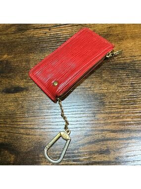 Louis Vuitton Red Epi Leather Pochette Cles